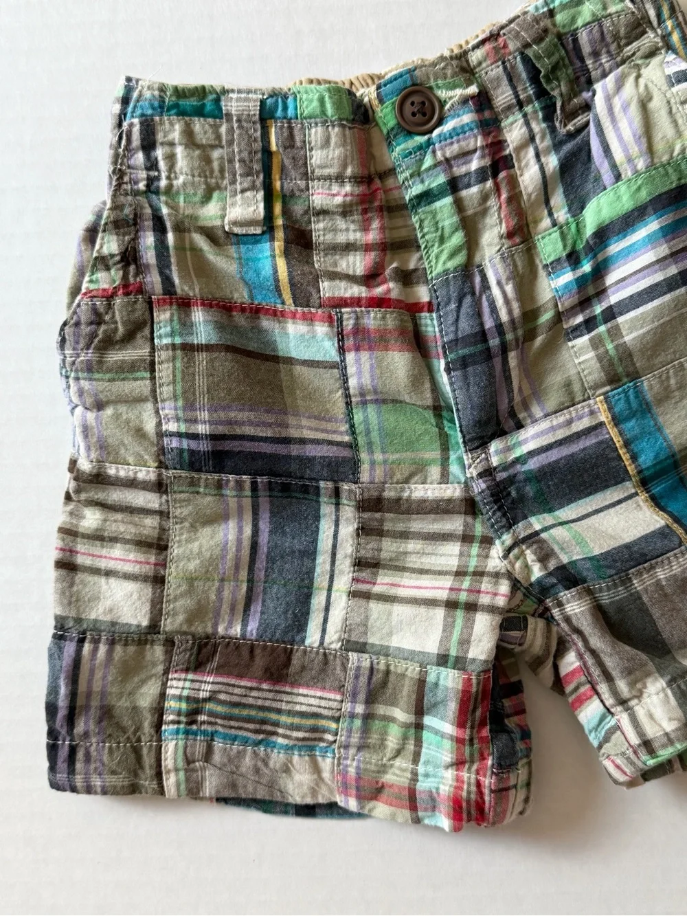Y2K The Children’s Place 18M Patchwork Madras Plaid Shorts